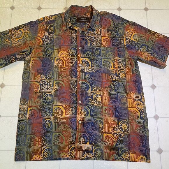 Vintage‎ Mens Hawaiian Shirts (LOT OF 2) The Territory Ahead Size Large Colorful - Picture 13 of 16